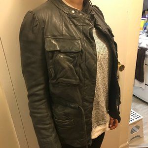 French Connection Grey Leather Jacket